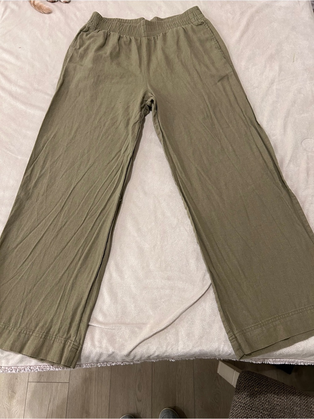 Old Navy Olive Green Wide-Leg Sweatpants for Kids